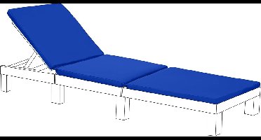 Tuinzonnebed, reservekussen voor Allibert Keter Daytona, rotan zonnebed, relaxstoel, tuinmeubelen, bekleding, waterdicht en licht, hypoallergene vezelgevuld (blauw)