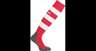 Uhlsport Team Pro Essential Stripe Voetbalkousen - Rood / Wit | Maat: 41-44