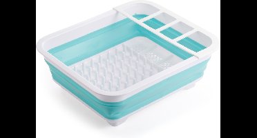 Aqua Laser opvouwbaar afdruiprek | inklapbaar afdruiprek | siliconen afwasrek | blauw of groen