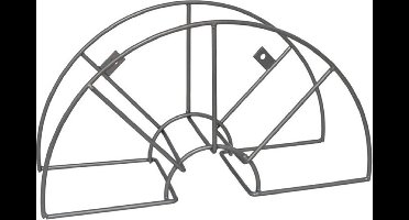 Progarden Tuinslanghouder metaal - zilver - 43 x 16 x 23 cm - wandbevestiging