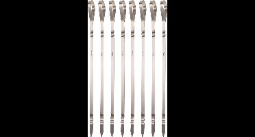 Vaggan BBQ spiezen - 8x stuks - RVS - 41 cm - vleespennen voor vlees - barbecue accessoires