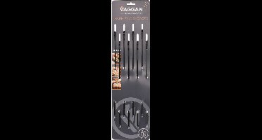 Vaggan BBQ spiezen - 8x stuks - RVS - 40 cm - vleespennen voor vlees - barbecue accessoires