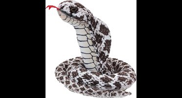 Pia Soft Toys Knuffeldier Cobra slang - zachte pluche stof - donkerbruin - kwaliteit knuffels - 120 cm