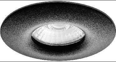 LED IP65 Badkamerspot Silvia -Rond Zwart -Warm Wit -Dimbaar -3W -Philips LED