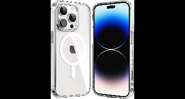 Hoesje voor iPhone 15 Pro backcover Shockproof siliconen Transparant met geïntegreerde magnetische cirkel