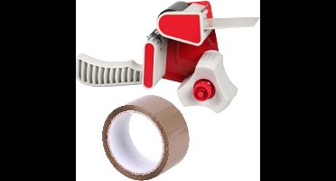 Benson Tape dispenser/houder - kunststof - incl. 2 rollen verpakkingstape