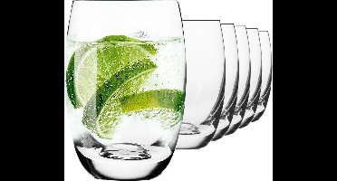 Set van 6 glazen | Set van 6 Elite-waterglazen | voor water en koude dranken | Kristalglas tegen aanslag, vaatvorm, vaatwasmachinebestendig, 360 ml x 6 stuks