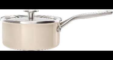 KitchenAid Steel Core Enamel steelpan 20cm 2,4L - Amandelwit - inductie - PFAS-vrij