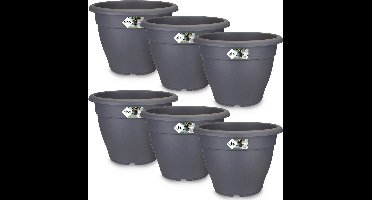 Gardebruk Bloempot Torino Campana - Set van 6 Rond 29x22cm - Antraciet