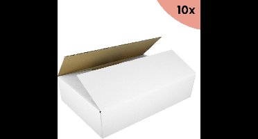 10x Verzenddoos Raadhuis Inw: 586x386x186mm EB-golf wit