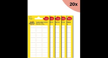 20x Avery etiket Zweckform 20x8mm wit blister a 234 etiketjes