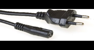 ACT Netsnoer Euro male - C7 female zwart 1,5 m AK5020