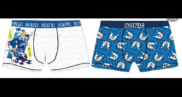 Sonic The Hedgehog - Boxershort - 2 stuks - Blauw/Grijs
