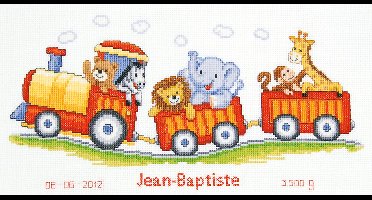borduurpakket 45.025 jungle, safaritreintje, geboorte