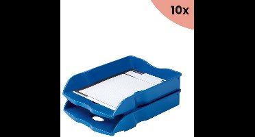 10x Brievenbak HAN Re-LOOP A4/C4 stapel- en nestbaar - blauw 100% gerecycled materiaal