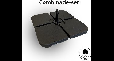 4gardenz® Combinatieset Verzwaringsset met Parasolvoet Kruis - Vulbaar tot 80 KG
