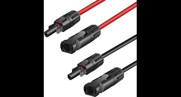 MC4 Solar kabels (2 stuks) - 7.5 meter - zonnepaneel aansluitkabels - Solar verlengkabel - rood/zwart - 6mm2 kabel