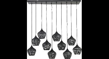 Light & Living Hanglamp Alvaro - Zwart - 120x25x29,5cm - 10L - Modern - Hanglampen Eetkamer, Slaapkamer, Woonkamer