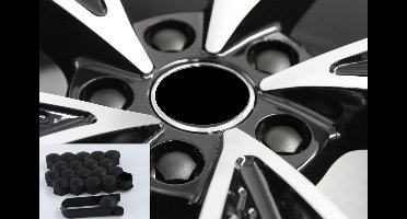 Wielmoerkapje Wielbout Kap kapjes Zwart 20 Stuks 17MM Geschikt voor Vw Golf Polo Passat Jetta Eos Touran Tiguan