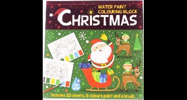 Waterverf kleurboek Kerstmis: kleuren, tekenen en verven / schilderen voor kinderen met Kerstman, rendieren, sneeuwpop, winter (creatief schoencadeau, cadeau idee Sint & Kerst!)