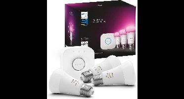 Philips Hue starterkit - wit en gekleurd - 3 lampen - E27 - 1100lm
