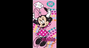 Minnie Mouse Strandlaken - Badlaken - Hearts - Sneldrogend - 70x137 cm - Handdoek