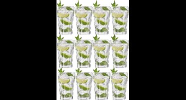 Royal Leerdam Cocktailglazen/Mojito - 12x stuks - 410 ml - Cocktail drinkglazen - Gin/tonic glazen