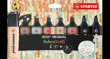 STABILO BOSS ORIGINAL - Markeerstift - NatureCOLORS - Etui Met 8 Kleuren