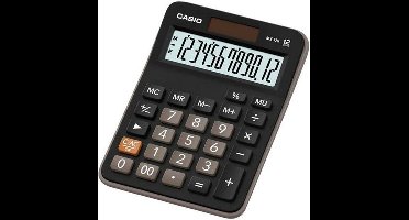 Rekenmachine Casio - Zwart - Batterij/Zonne-energie - 12 cijfers