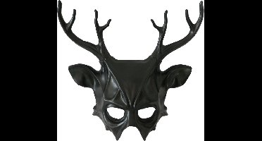 Masker Dark Elf - Zwart masker met oren en gewei