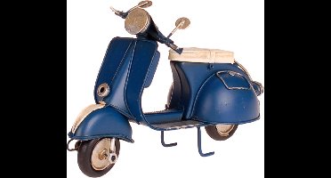 Metalen voertuig - Scoorter Blauw Classic Retro - 17,5x7x11,5cm