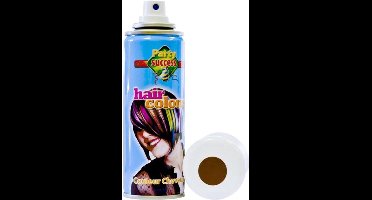 Carnaval verkleed haarverf/spray - bruin - 125 ml - kinderen en volwassenen - makkelijk uitwassen