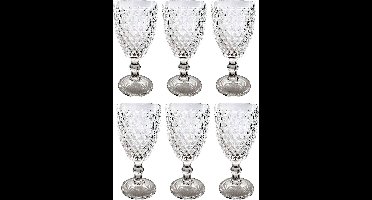 Vintage 6-delige set glazen net King drinkglas glas glazen wijnglazen waterglas longdrinkglas (helder)