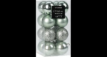 Christmas Decoration kleine kerstballen 24x -3cm-kunststof -mint groen