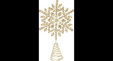 Christmas Decoration piek - ster vorm - goud met steentjes - 23 cm