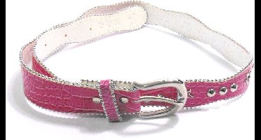 Dames riem roze met metalen punten en sterren - 110 cm