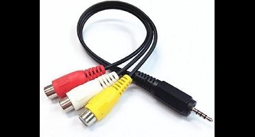 2,5mm Jack 4-polig - Composiet audio video adapter - versie rechts/links/video/massa (TRRS) - 0,20 meter