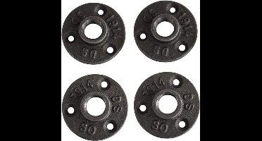 4 stuks 1/2 inch vintage industriële buisflens schroefdraad grondflens in legering metalen flens met 3 gaten zwart flens tempergietijzer verwarming voor doe-het-zelf decoratie keuken slaapkamer