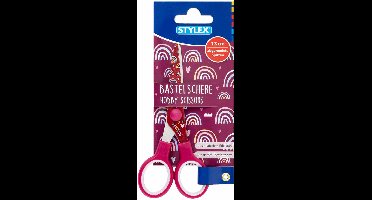 Stylex Hobby/knutsel schaar voor kinderen - kersenrood - 13 cm - papierschaar- Creatief speelgoed