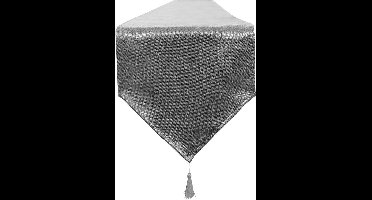 Afwasbare tafelloper linnenlook voor woningen, hotels, restaurants, bruiloften donkergrijs 35 x 300 cm