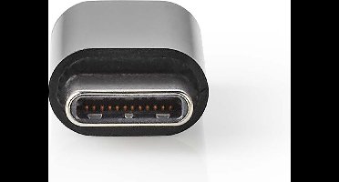 Nedis USB-C Adapter - USB 2.0 - USB-C Male - USB Micro-B Female - 480 Mbps - Rond - Verguld - Antraciet - Doos