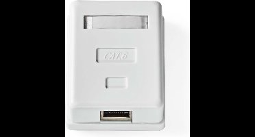 Nedis Netwerk Wanddoos - Opbouw - 1 poort(en) - STP CAT6 - Recht - Female - Goud Verguld - PVC - Wit - Envelop