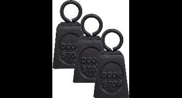 Esschert Design Deurstopper gewicht gietijzer - 3x stuks - zwart - 13 x 7 cm - Deurstop/deurvastzetter