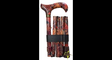 Finna wandelstok plooi- en verstelbaar, volledig in 1 motief : Salvador, aluminium