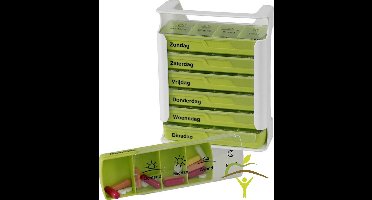 Pillendoos Anabox Compact voor 1 week, 4 vakken per dag : Limoen