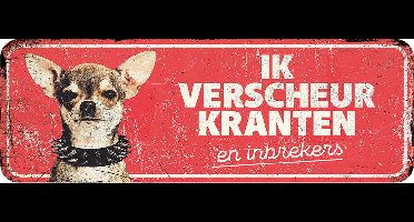 D&d Home - Waakbord - Hond - Waarschuwingsbord Chihuahua Nl 40x13x0,3cm Rood - 1st