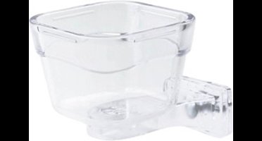 Duvoplus - Voerbak - Vogel - Eetpot Papegaai Lock Klein 9x9x6,5cm Transparant - 1st