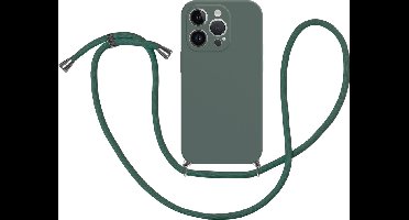 Just in Case hoesje met koord geschikt voor iPhone 14 Pro Hoesje met Koord - Siliconen Color Backcover - Groen