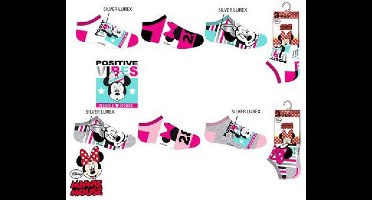 Minnie Mouse | 6 Paar | Roze | Blauw | Grijs | Maat 23-26