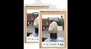 Nature plantenhoes met trekkoord - 2x stuks - H150 x D100 cm - beige - anti-vorst beschermhoes
